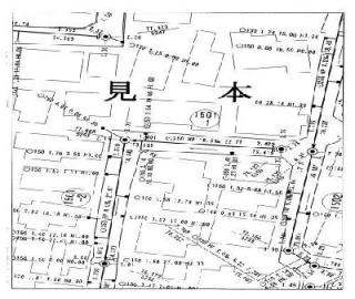 公共下水道台帳図の見本の図