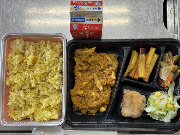 前回の中学校の給食弁当